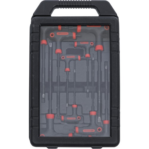 BGS Schraubendreher-Satz mit T-Griff und seitlicher Klinge | T-Profil (für Torx) mit Bohrung | T10 - T50 | 9-tlg.