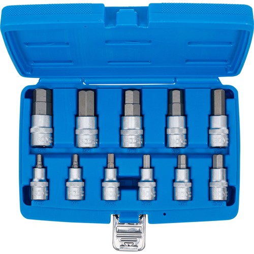 BGS Bit-Einsatz-Satz | Antrieb Innenvierkant 12,5 mm (1/2"") | Innensechskant 7/32"" - 13/16"" | Zollgrößen | 11-tlg.