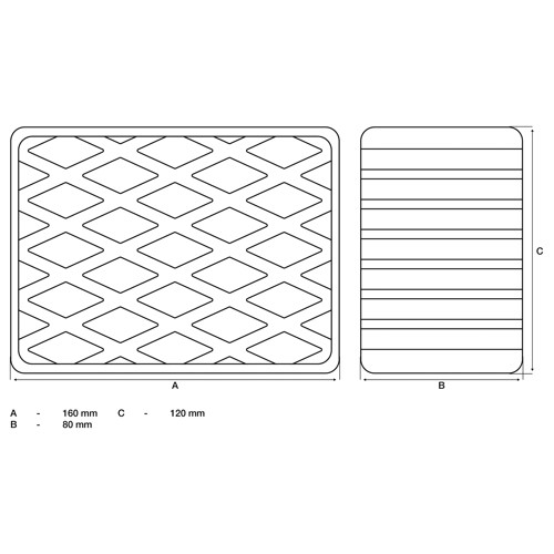 BGS Gummiauflage | für Hebebühnen | 160 x 120 x 80 mm