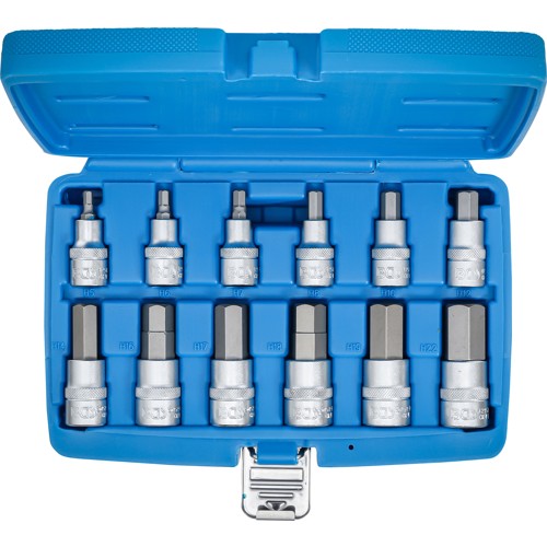 BGS Bit-Einsatz-Satz | Antrieb Innenvierkant 12,5 mm (1/2"") | Innensechskant 5 - 22 mm | 12-tlg.
