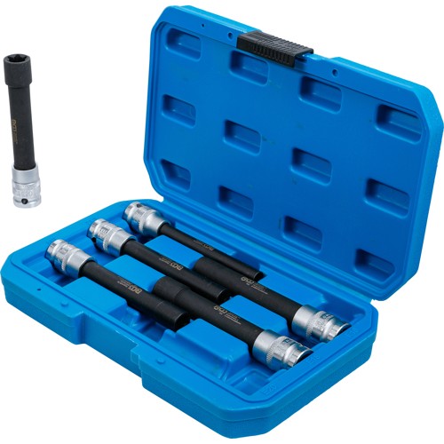 BGS Steckschlüssel-Einsatz-Satz E-Profil, extra lang | Antrieb Innenvierkant 12,5 mm (1/2"") | SW E10 - E20 | 6-tlg.