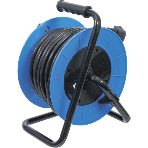 BGS Kabeltrommel | 15 m | 3 x 1,5 mm² | 4 Steckdosen | IP 20 | 3000 W