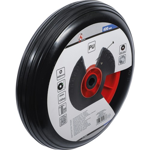 BGS Schubkarrenrad | PU, rot/schwarz | 400 mm