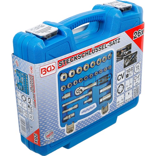 BGS Steckschlüssel-Satz Wellenprofil | Antrieb 10 mm (3/8"") | 26-tlg.
