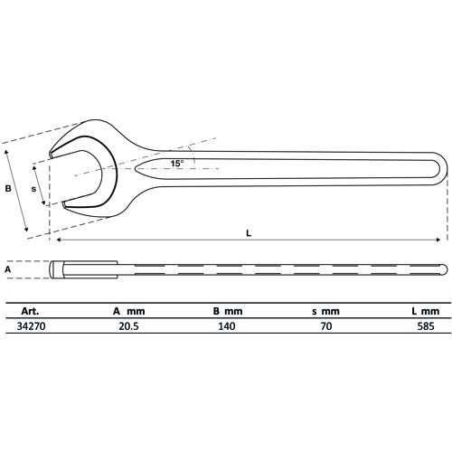 BGS Einmaulschlüssel | DIN 894 | SW 70 mm
