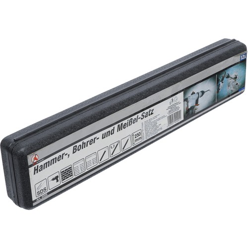 BGS Hammer-, Bohrer- und Meißel-Satz | SDS-Schaft, Hartmetallspitze | 5 - 20 mm | 12-tlg.