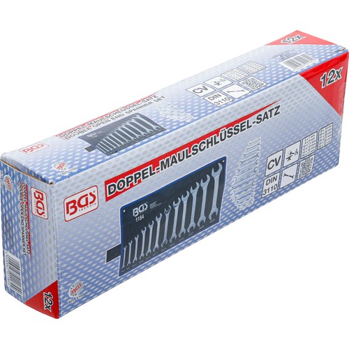BGS Doppel-Maulschlüssel-Satz | SW 6 x 7 - 30 x 32 mm | 12-tlg.