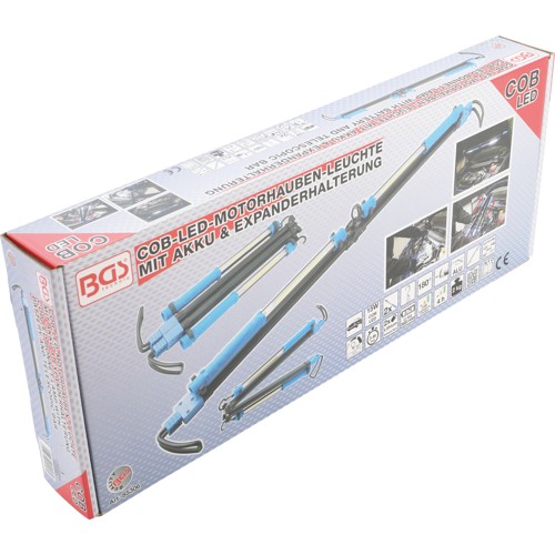 BGS COB-LED-Motorhauben-Leuchte mit Akku & Expanderhalterung | 2 COB-LED Arbeits-Handleuchten