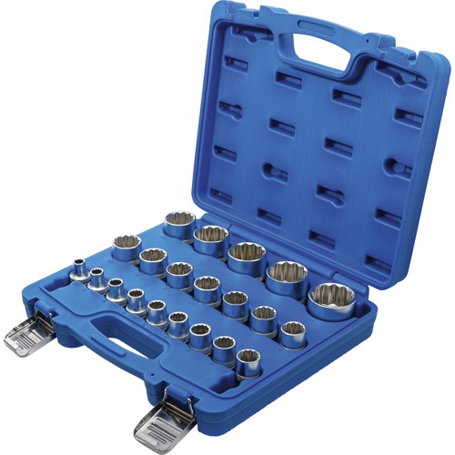 BGS Steckschlüssel-Einsatz-Satz Zwölfkant | Antrieb Innenvierkant 12,5 mm (1/2"") | SW 8 - 36 mm | 21-tlg.