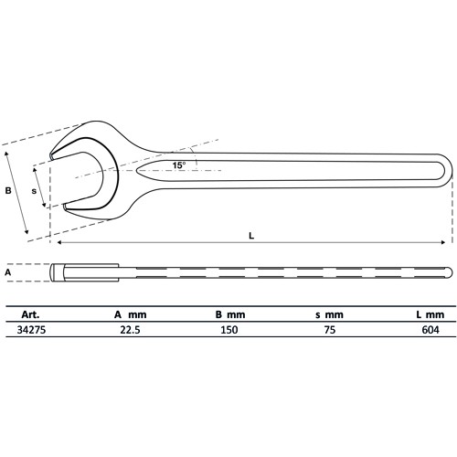 BGS Einmaulschlüssel | DIN 894 | SW 75 mm