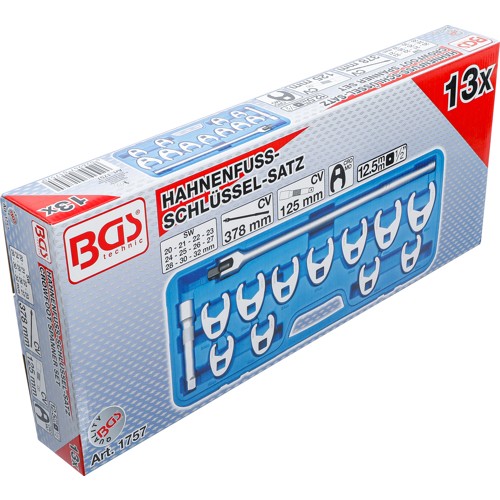 BGS Hahnenfußschlüssel-Satz | 12,5 mm (1/2"") | SW 20 - 32 mm | 13-tlg.