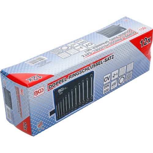 BGS Doppel-Ringschlüssel-Satz | gekröpft | SW 6 x 7 - 30 x 32 mm | 12-tlg.