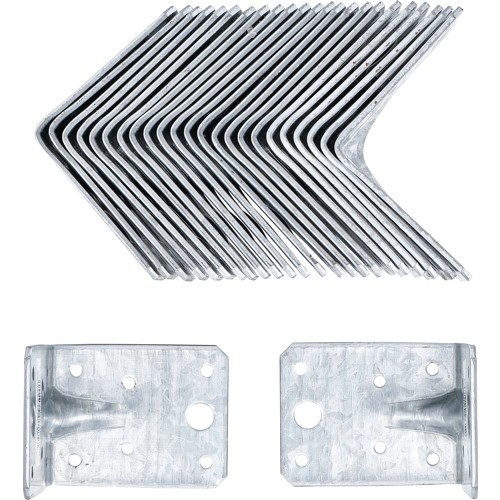 BGS Winkelverbinder | mit Sicke | 70 x 70 x 55 x 2,5 mm | Spar-Pack | 25 Stück