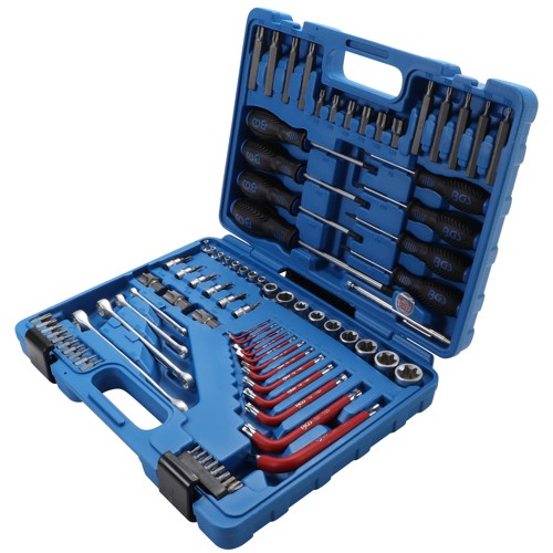 BGS Werkzeugsortiment | 6,3 mm (1/4"") + 12,5 mm (1/2"") | E-Profil / T-Profil (für Torx) | 84-tlg.