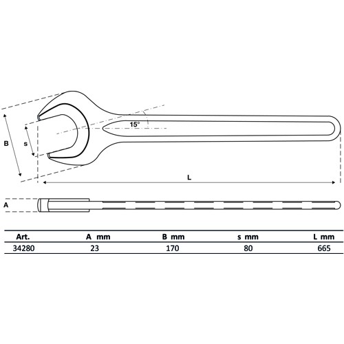 BGS Einmaulschlüssel | DIN 894 | SW 80 mm