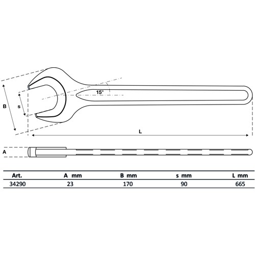 BGS Einmaulschlüssel | DIN 894 | SW 90 mm