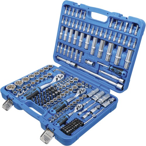 BGS Steckschlüssel-Satz Wellenprofil | Antrieb 6,3 mm (1/4"") / 10 mm (3/8"") / 12,5 mm (1/2"") | 192-tlg.