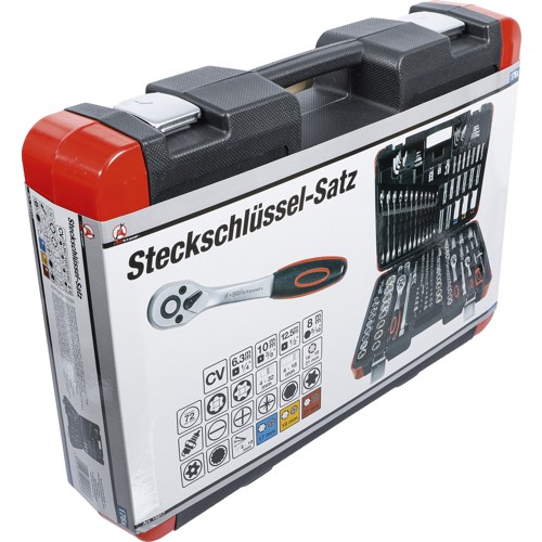 BGS Steckschlüssel-Satz | Antrieb 6,3 mm (1/4"") / 10 mm (3/8"") / 12,5 mm (1/2"") | 176-tlg.