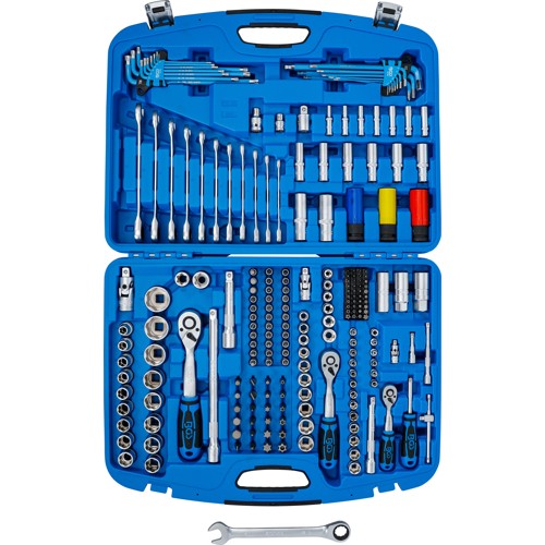BGS Steckschlüssel-Satz Wellenprofil | Antrieb 6,3 mm (1/4"") / 10 mm (3/8"") / 12,5 mm (1/2"") | 218-tlg.