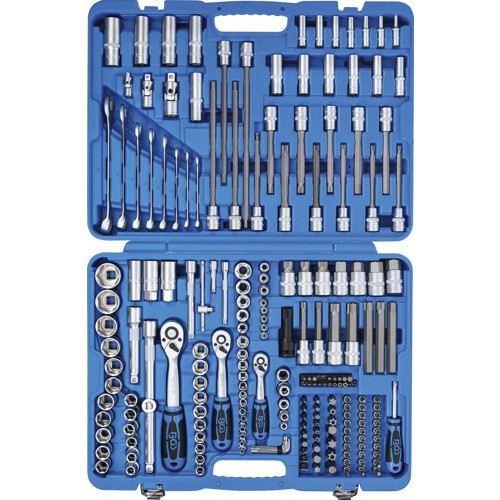 BGS Steckschlüssel-Satz Sechskant | Antrieb 6,3 mm (1/4"") / 10 mm (3/8"") / 12,5 mm (1/2"") | 214-tlg.