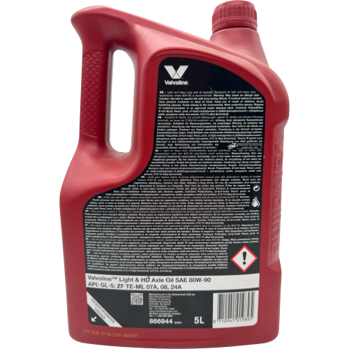 Valvoline LIGHT & HD AXLE OIL 80W-90 5 Liter Kanister