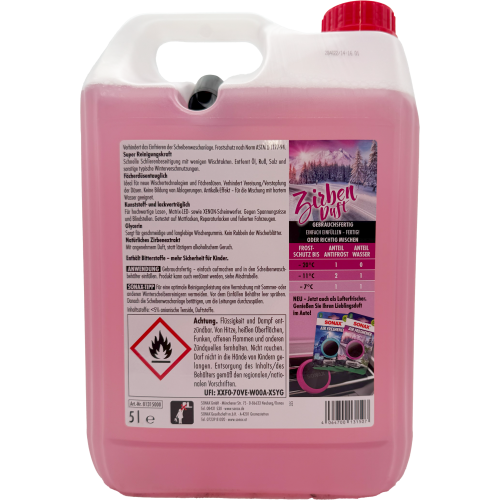 SONAX AntiFrost+KlarSicht Gebrauchsfertig bis -18 °C Zirbe 5 Liter schneller, schlierenfreier & effektiver Scheibenreiniger für den Winter | Art-Nr. 01315050