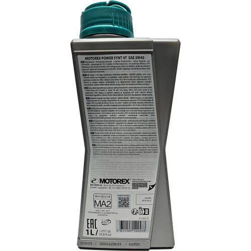 MOTOREX 4T Power Synt SAE 5W-40 1 Liter Flasche