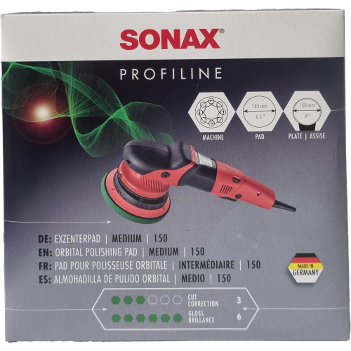 SONAX Profiline ExcenterPad medium 150 1 Stück Polierscheibe für Verwendung im letzten Arbeitsschritt zum Hochglanzfinish | Art-Nr. 04986410