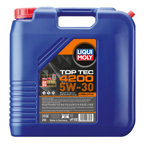Liqui Moly 3708 5W-30 Top Tec 4200 Longlife III Motoröl 20l Kanister