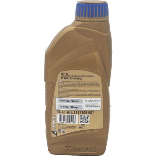 Ravenol EFS EcoFullSynth. SAE 0W-20 Motoröl 1 Liter Flasche