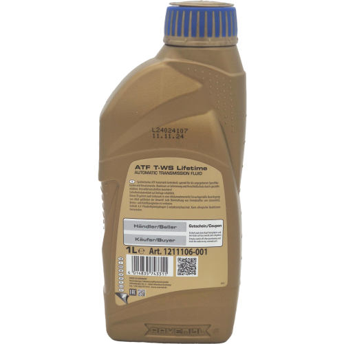 RAVENOL ATF T-WS Lifetime 1 Liter Flasche