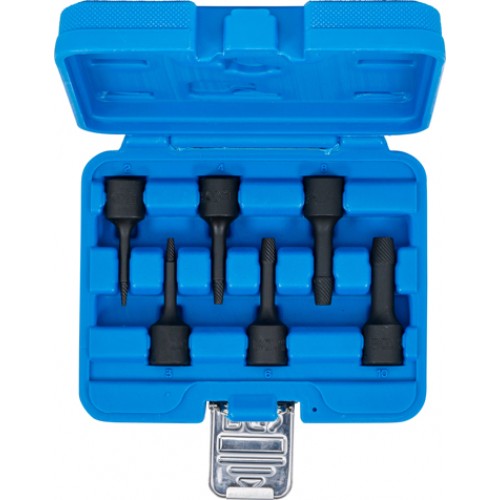 BGS Spiral-Profil-Steckschlüssel-Satz / Schraubenausdreher | Antrieb Innenvierkant 10 mm (3/8"") | 2 - 10 mm | 6-tlg.