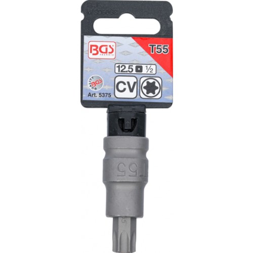 BGS Kraft-Bit-Einsatz | Antrieb Innenvierkant 12,5 mm (1/2"") | T-Profil (für Torx) T55