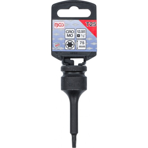 BGS Kraft-Bit-Einsatz | Antrieb Innenvierkant 12,5 mm (1/2"") | T-Profil (für Torx) T25
