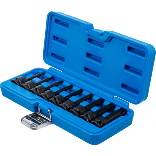 BGS Kraft-Bit-Einsatz-Satz | Antrieb Innenvierkant 12,5 mm (1/2"") | T-Profil (für Torx) T20 - T70 | 9-tlg.