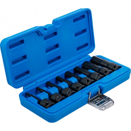 BGS Kraft-Bit-Einsatz-Satz | Antrieb innenvierkant 12,5 mm (1/2"") | Innensechskant 5 - 19 mm | 8-tlg.
