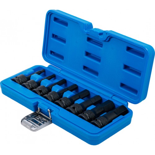 BGS Kraft-Bit-Einsatz-Satz | Antrieb innenvierkant 12,5 mm (1/2"") | Innensechskant 5 - 19 mm | 8-tlg.