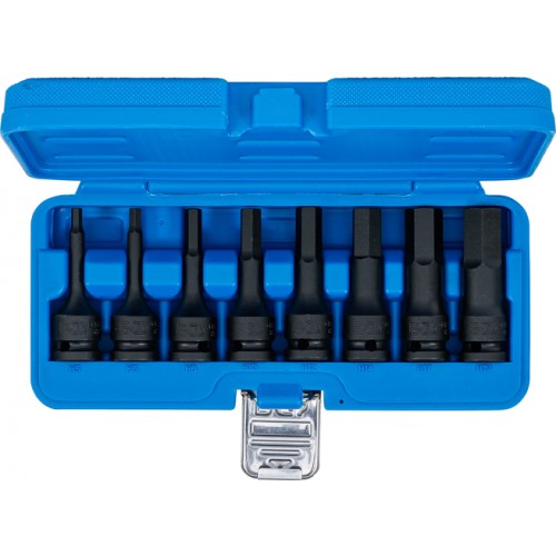 BGS Kraft-Bit-Einsatz-Satz | Antrieb innenvierkant 12,5 mm (1/2"") | Innensechskant 5 - 19 mm | 8-tlg.