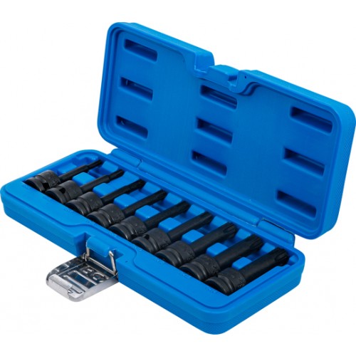 BGS Kraft-Bit-Einsatz-Satz | Antrieb Innenvierkant 12,5 mm (1/2"") | Keil-Profil (für Ribe) M5 - M14 | 9-tlg.
