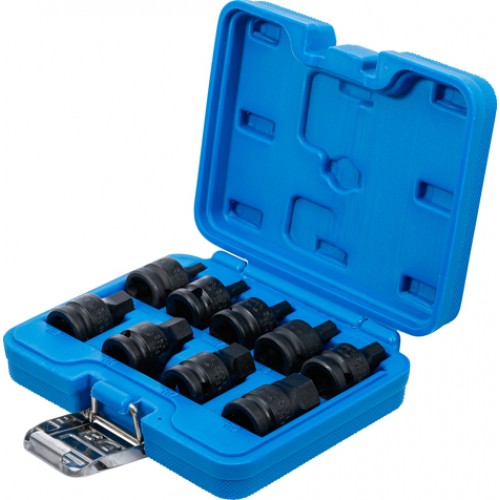 BGS Kraft-Bit-Einsatz-Satz | Antrieb Innenvierkant 12,5 mm (1/2"") | Innensechskant 5 - 19 mm | 9-tlg.