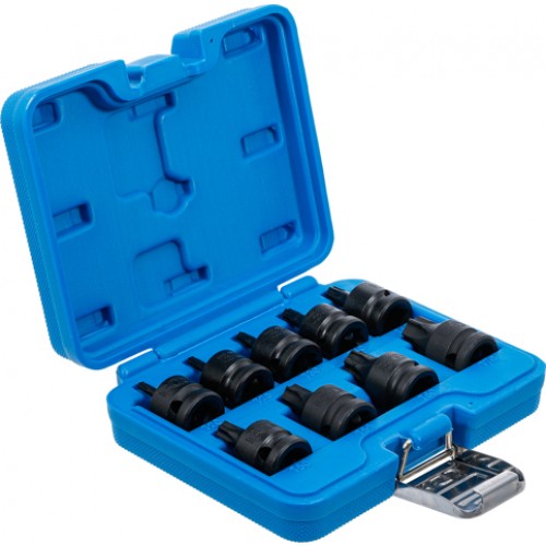 BGS Kraft-Bit-Einsatz-Satz | Antrieb Innenvierkant 12,5 mm (1/2"") | T-Profil (für Torx) T20 - T70 | 9-tlg.