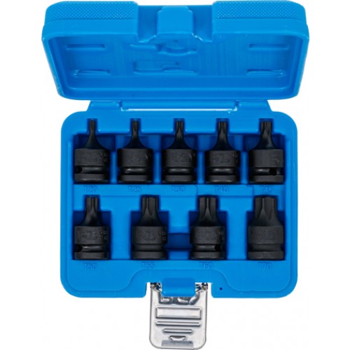 BGS Kraft-Bit-Einsatz-Satz | Antrieb Innenvierkant 12,5 mm (1/2"") | T-Profil (für Torx) T20 - T70 | 9-tlg.