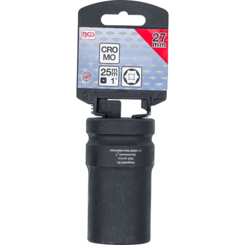 BGS Kraft-Steckschlüssel-Einsatz Sechskant, tief | Antrieb Innenvierkant 25 mm (1"") | SW 27 mm