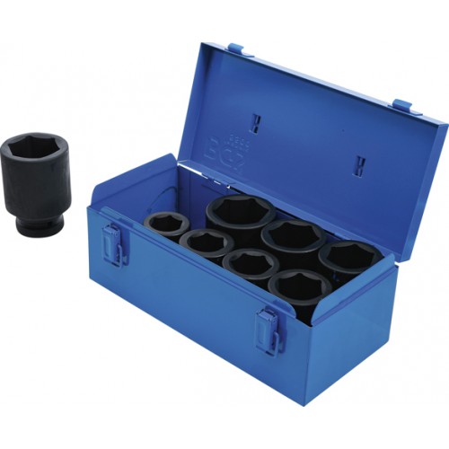 BGS Kraft-Steckschlüssel-Einsatz-Satz Sechskant, tief | Antrieb Innenvierkant 25 mm (1"") | SW 27 - 50 mm | 8-tlg.