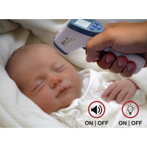 BGS Stirn-Fieber-Thermometer | kontaktlos, Infrarot | für Personen + Objekt-Messung | 0 - 100°