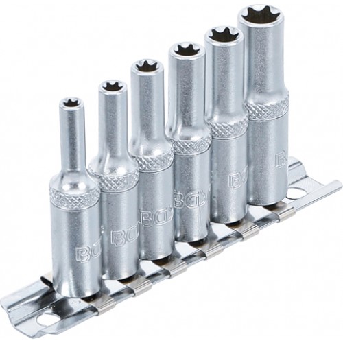 BGS Steckschlüssel-Einsatz-Satz E-Profil, tief | Antrieb innenvierkant 6,3 mm (1/4"") | SW E4 - E10 | 6-tlg.