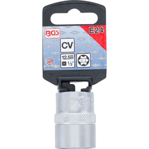 BGS Steckschlüssel-Einsatz E-Profil | Antrieb Innenvierkant 12,5 mm (1/2"") | SW E24