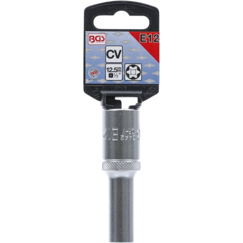 BGS Steckschlüssel-Einsatz E-Profil, tief | Antrieb Innenvierkant 12,5 mm (1/2"") | SW E12