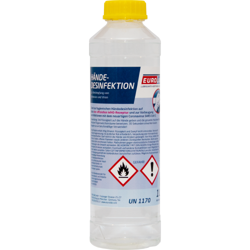 EUROLUB Händedesinfektion Desinfektionsmittel 1 Liter Flasche