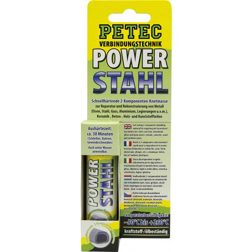 Petec POWER Stahl 50g (Schnellhärtende Knetmasse)